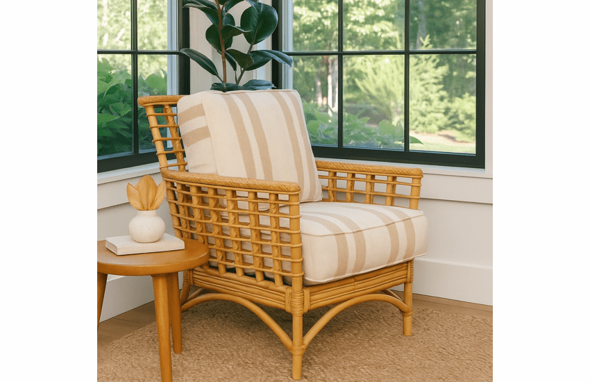 Stockbridge Rattan Lounge Chair-Chair no longer has box welting 