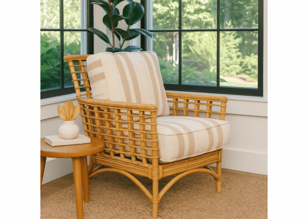 Stockbridge Rattan Lounge Chair-Chair no longer has box welting 