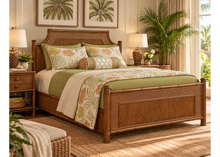 Braxton Culler Summer Retreat Queen Wicker Complete Bed (Available in 30 Finish Choices)