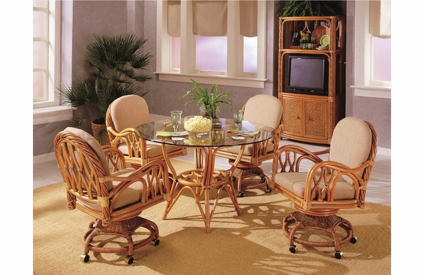 Twist rattan tilt/Swivel Dining set