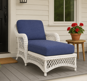 Wicker Chaise Lounge - Lanai White