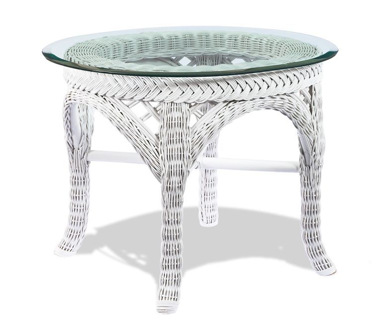 White Wicker End Table Lanai Wicker Paradise