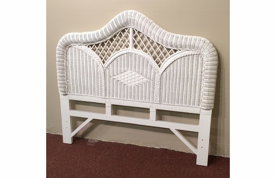 White Wicker Full Size Headboard Regency - Main Image