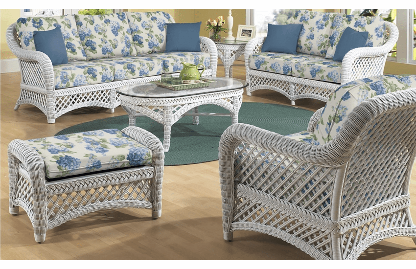 White Wicker Furniture Set of 6 Lanai