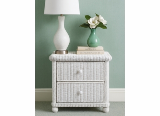 Wicker 2 Drawer Nightstand - Elana