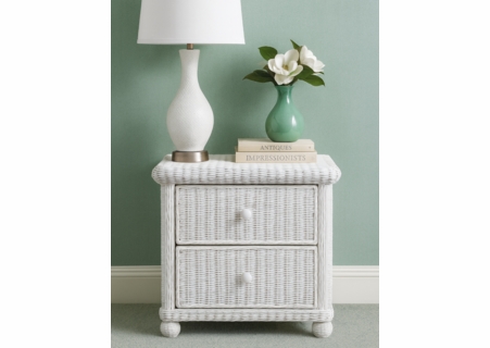 Wicker 2 Drawer Nightstand - Elana