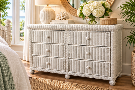 Wicker 6 Drawer Dresser - Elana