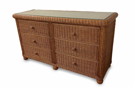 Wicker 6 Drawer Dresser - Elana