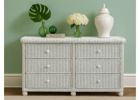 Wicker 6 Drawer Dresser - Elana