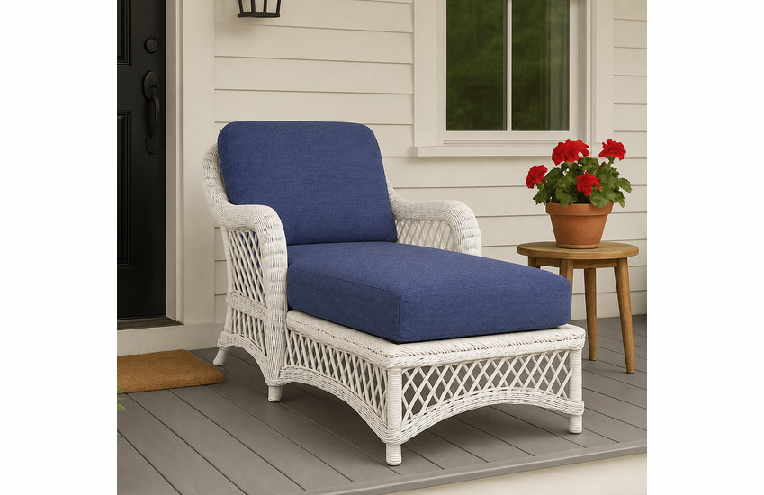 Wicker Chaise Lounge - Lanai White