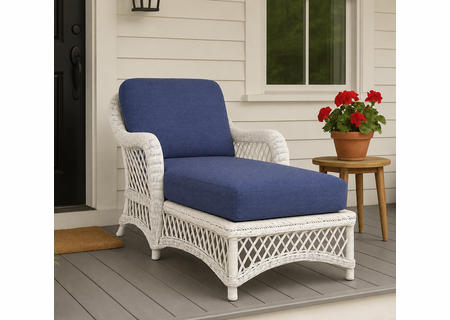 Wicker Chaise Lounge  - Lanai White