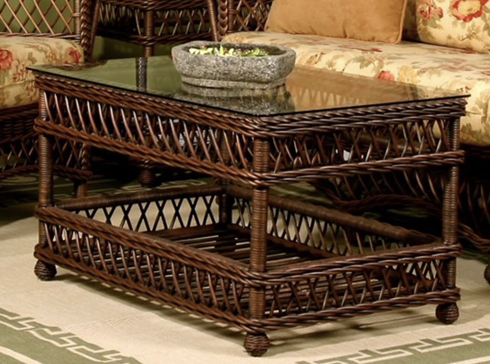 Wicker Coffee Table Bar Harbor Wicker Paradise