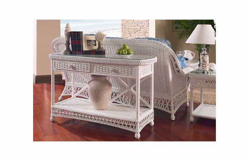 Wicker Console table with drawers