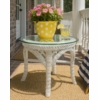 Wicker End Table Oval  - Lanai White