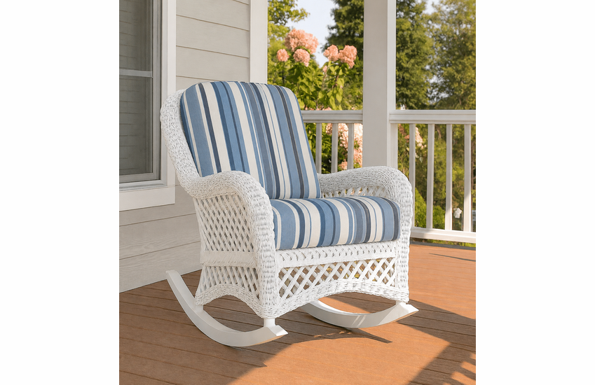 Wicker Rocker - Lanai White