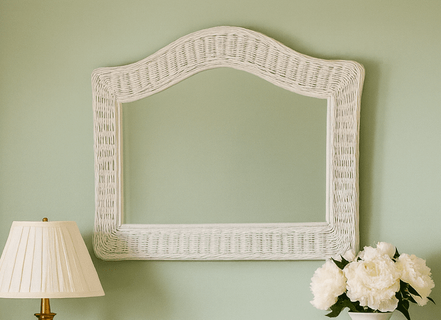 Wide Arched Wicker Mirror