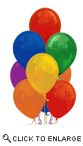 Loose Balloons (6 assorted color latex balloons)