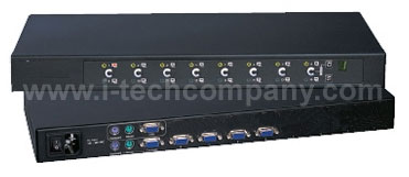 1 user, 4-port 1U Rackmount PS/2 KVM Switches with OSD (Includes 4 cables) (Model: NV401A)