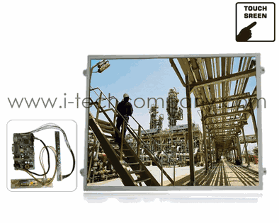 10.4'' 4:3 LED Open frame loose kit module, LCD panel, Inverter, OSD, LVDS, AToD board, DC adapter, VGA Input w/ Capacitive Touch (Finger only) and USB Controller (Model: TSK1040X-TC)