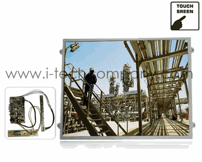 12.1'' 4:3 LED Open frame loose kit module, LCD panel, Inverter, OSD, LVDS, AToD board, DC adapter,VGA Input w/ Capacitive Touch (Finger only) and USB Controller (Model: TSK1210X-TC)