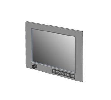 Front IP65  12.1" Marine Bridge Display Monitor 1024x768 500nits, HDMI, DVI-D VGA, Composite Video, Audio Input, IEC60945 Certificated Front Hyper Dimming Knob Control Backlight Brightness from Nearly 0%-100%, 9~36V DC Power with Terminal Block Input + with Resistive Touchscreen (USB)
