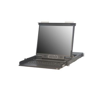 17" 1280x1024, 250nits Rackmount LCD Monitor Combo DB15 LCD Console Drawers with IP Module with 8 Ports, Durable 104-Key Keyboard and Touch pad