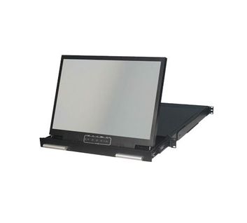 1U Rackmount Wide 17.3" TFT LCD Rackmount Monitor Drawer 1920x1080, 300nits LCD, with VGA + DVI-D Audio input Chassis Depth is 425 mm