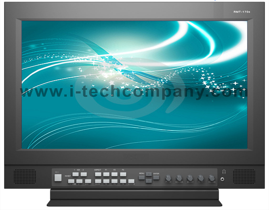 17" LCD Video Monitor with SDSDI input/output, VGA/DVID/HDMI input