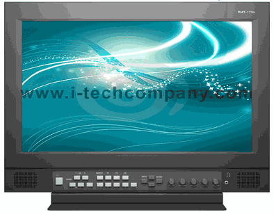 17" LCD Video Monitor with SD-SDI input/output, VGA/DVI-D/HDMI input and analog audio inputs and outputs.