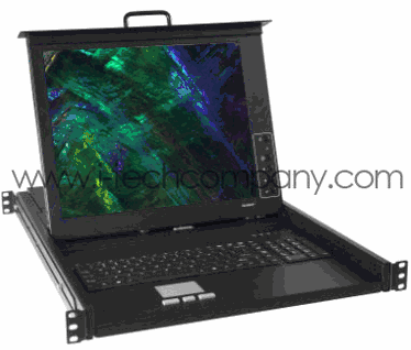 17" Rackmount KVM Drawer with High Density USB VGA KVM Switch - CAC Card Reader Compatible, upto 4 USB computers from 1RU of rack space. (Model: TNK1174e-CR)