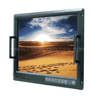 19" 9U High Brightness Ruggedized Rackmount Military LCD w/ 15 pin D-Sub, 5 x BNCs, DVI-D and RS232 (Model: WMRM919HB)