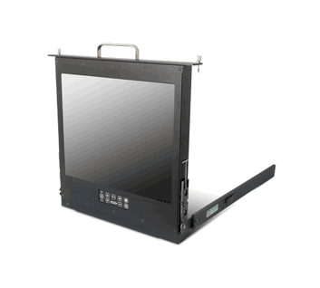19" Industrial-/Military-Grade, Low Profile Rack Mount, Flip-Up/Flip-Down LCD Monitors 1280 x 1024, 350 Nits, 1000:1, Viewing: 14.82" x 11.85", Response time 3.6/1.4 ms, Shock: 50 G, 20 ms  Sine Wave, Vibration: 1.5 G (10-200 Hz) (Model: GmilRP1-19-A)