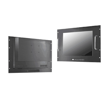 19" Rackmount (3MM Metal Front Bezel) LCD monitor, 1280 x 1024, 450 nits  VGA +  DVI  Input, Front OSD and Handle, VESA Mounting & Built in Power Supply with Capacitive Touch and USB  AND SERIAL BOTH Controller