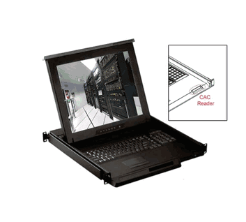 1U Rackmount 19" TFT LCD Monitor w/ Notebook Keyboard & Touch-pad Mouse Drawer 1280x1024 Resolution Integrated with DB-15, 8-port KVM USB Hub KVM 