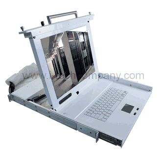 White Chassis 4-ports 1U 17" Rackmount LCD Mac/Apple/Macintosh USB Keyboard Drawer with 4-ports DVI-D KVM with Built-in Speaker(Model: DMac1174)