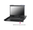 1U 17.3" Widescreen Full HD 1920 x 1080 LCD Console Drawer with 8-Ports HDMI USB KVM, 104 key notepad keyboard w/ touchpad, 250V DC power with terminal block + and -