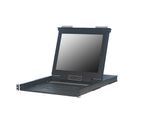1U 19" LED 1280x1024 Single Slide LCD 104 Keyboard touchpad, 250nits. with KVM RGB 16 port combo PS/2 and USB KVM switch, 125VDC Terminal Block "+" and "-". chassis depth 630m/25" Deep * Include 16 pcs of AB-6 (1.8meter 2-in-1 KVM Cable-USB&VGA) cables, Includes VGA + USB KVM cables 6ft long total of 16 pcs. 1U 19" LED 1280x1024 Single Slide LCD 104 Keyboard touchpad, 250nits. with KVM RGB 16 port combo PS/2 and USB KVM switch, 125VDC Terminal Block "+" and "-". chassis depth 630m/25" Deep * Include 16 pcs of AB-6 (1.8meter 2-in-1 KVM Cable-USB&VGA) cables, Includes VGA + USB KVM cables 6ft long total of 16 pcs.