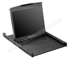 1U 20" LCD Console Drawer w/o KVM Combo PS2 + USB, DB-15, 104 Key Notepad Keyboard w/ Trackball (b), VGA Input