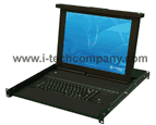 1U Clamshell (1.75") 15.3" Wide NEC 1280x800 (WSXGA) High Bright, Design with a Short Depth 17" Frame. It is built for Ruggedized Applications. No KVM, Better Cable Management