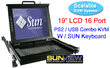 1U KVM over IP SUN Compatible Rackmount 19" LCD SUN Keyboard Drawer w/ 16-port Combo PS2/USBKVM Drawers Model:(SDK119-FIP16e)