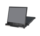 1U Rack Mount 15" LCD Display Monitor Drawer option with Quad video Loop