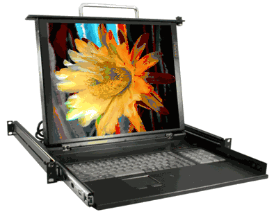1U Rack Mount LCD 15" Monitor Keyboard Drawer with Touch Pad Resolution 1024 x 768 (Model: ELD115e)