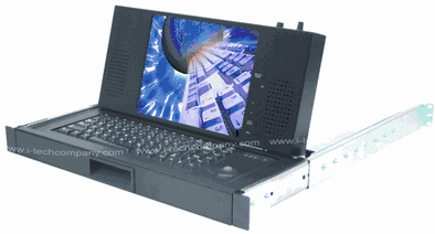 1U Rackmount Compact 10.4" LCD Monitor Keyboard Drawer. Optional Touchpad keyboard (RCK110e)/Trackball(RCK110b)/Cherry Trackball(RCK110c)