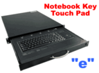 1U Rackmount Notebook Keyboard touchpad Mouse optional w/ 4/8/16-port KVM