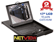 1U Real Mouse Rackmount 17" LCD Monitor w/ 16-port CAT5 KVM Switch Keyboard Drawer . Model:(NVP700C16e) w/ Touch-Pad, all 16ports CAT5 KVM comes with (Model: IF-DUSB) 8pcs