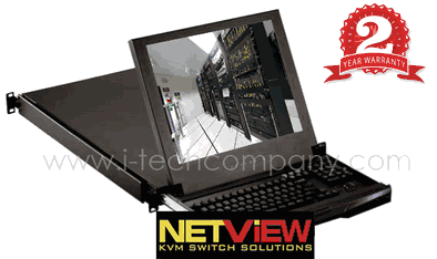 1U Server Console 19-inch TFT LCD Keyboard Drawer w/ option Trackball (Model: NVP1619d) & Touch-pad (Model: NVP1619t)
