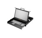 1U, Single Slide Rail, 17.3" 1920x 1080 LCD keyboard Drawer VGA D-Sub 15 pin, USB or PS/2 keyboard Mouse
