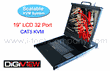 1U TWO Consoles CAT5 Rackmount 19" LCD Drawer wtih Keyboard Drawer w/ 32-ports RJ-45 Drawers.via CAT5 Extenders w/ Touch-Pad Keyboard(Model:DKP119-CCE32e)