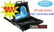 1U TWO Consoles Rackmount 15" LCD Drawer wtih Keyboard Drawer w/ 16-ports Combo USB/PS2 KVM Drawers via CAT5 Extenders w/ Touch-Pad Keyboard (Model:DKP115-FCE16e)