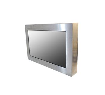 Rugged Completely Sealed Full IP66/NEMA4X Stainless Steel Chassis/Surface Mount 21.5" Industrial Panel 1920x1080 / 250nits Stainless Steel 304 with Full IP66 Enclosures, Resistive Touch, I/O (All connectors are waterproof connectors: HDMI and 24VDC Input)